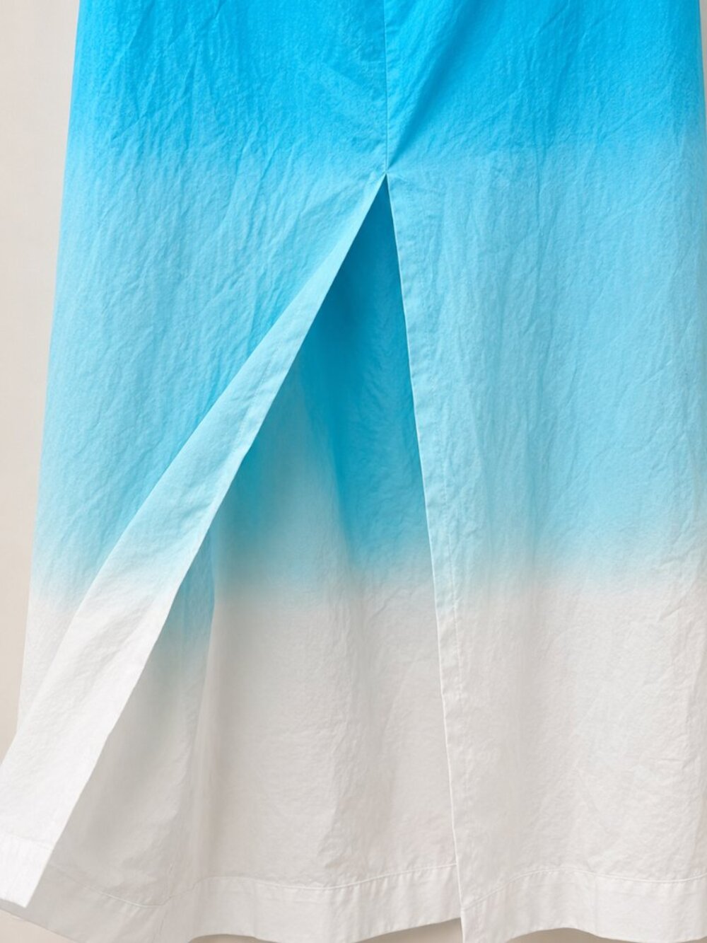 NWT CELINE Ombré Maxi Skirt Turquoise White Cotton FR 46 - Picture 4 of 9